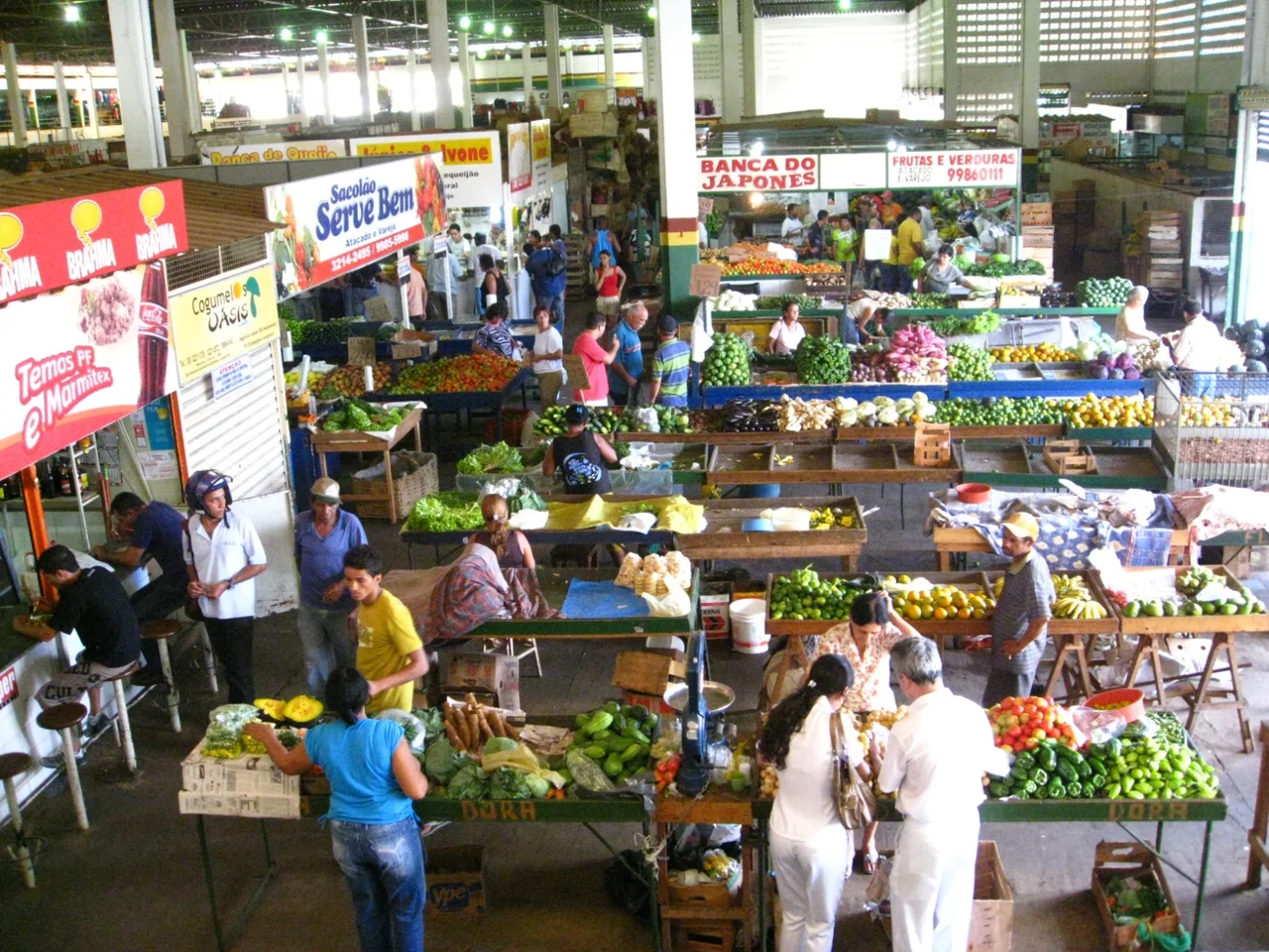 Inside of the Montes Claros Market Hall, Minas Gerais, Brazil.