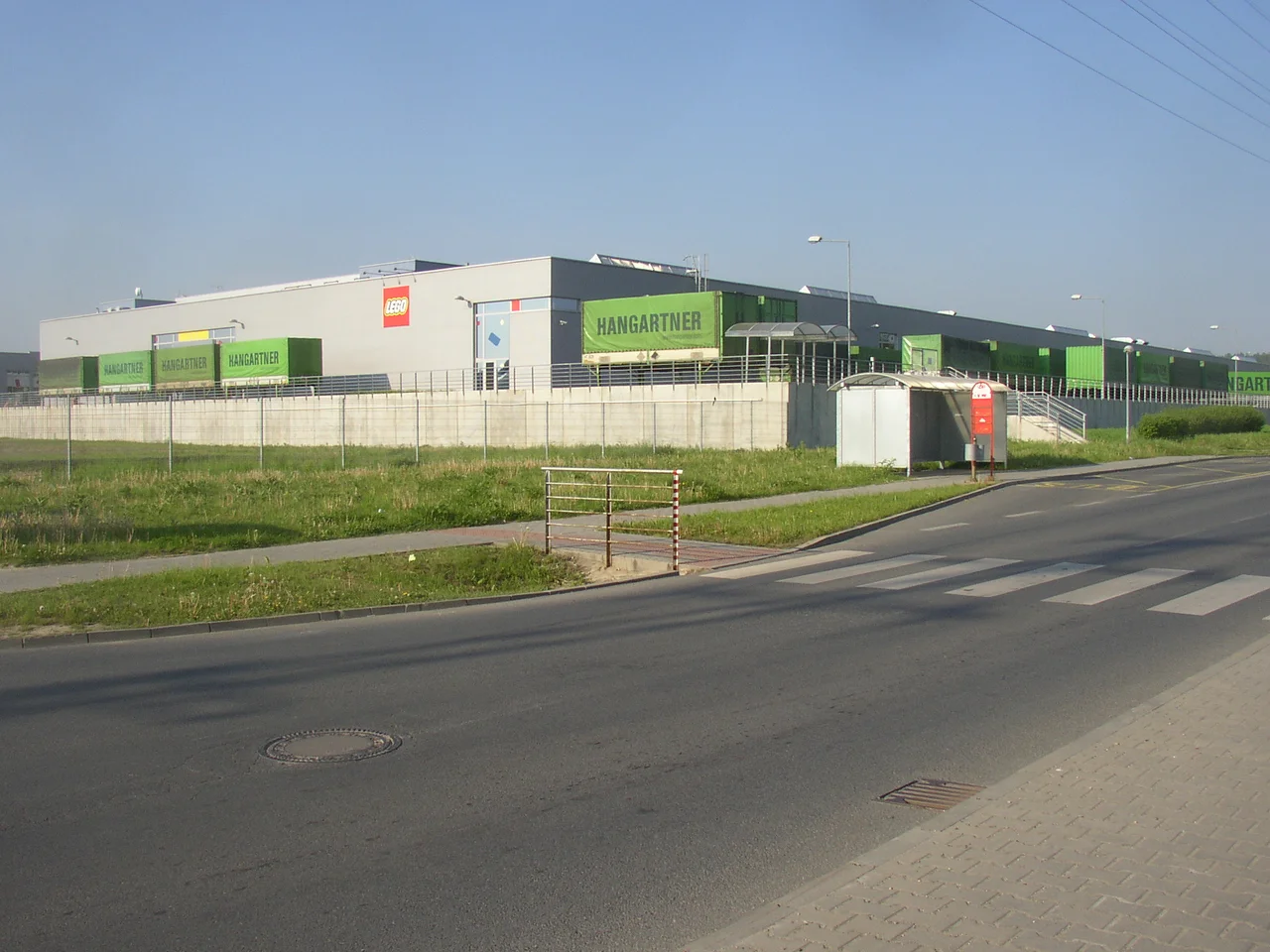 Factory of the LEGO Group company, one of four sites in the world where LEGO toys are nanufactured, Kladno, Czech Republic. Partial view from notheast.