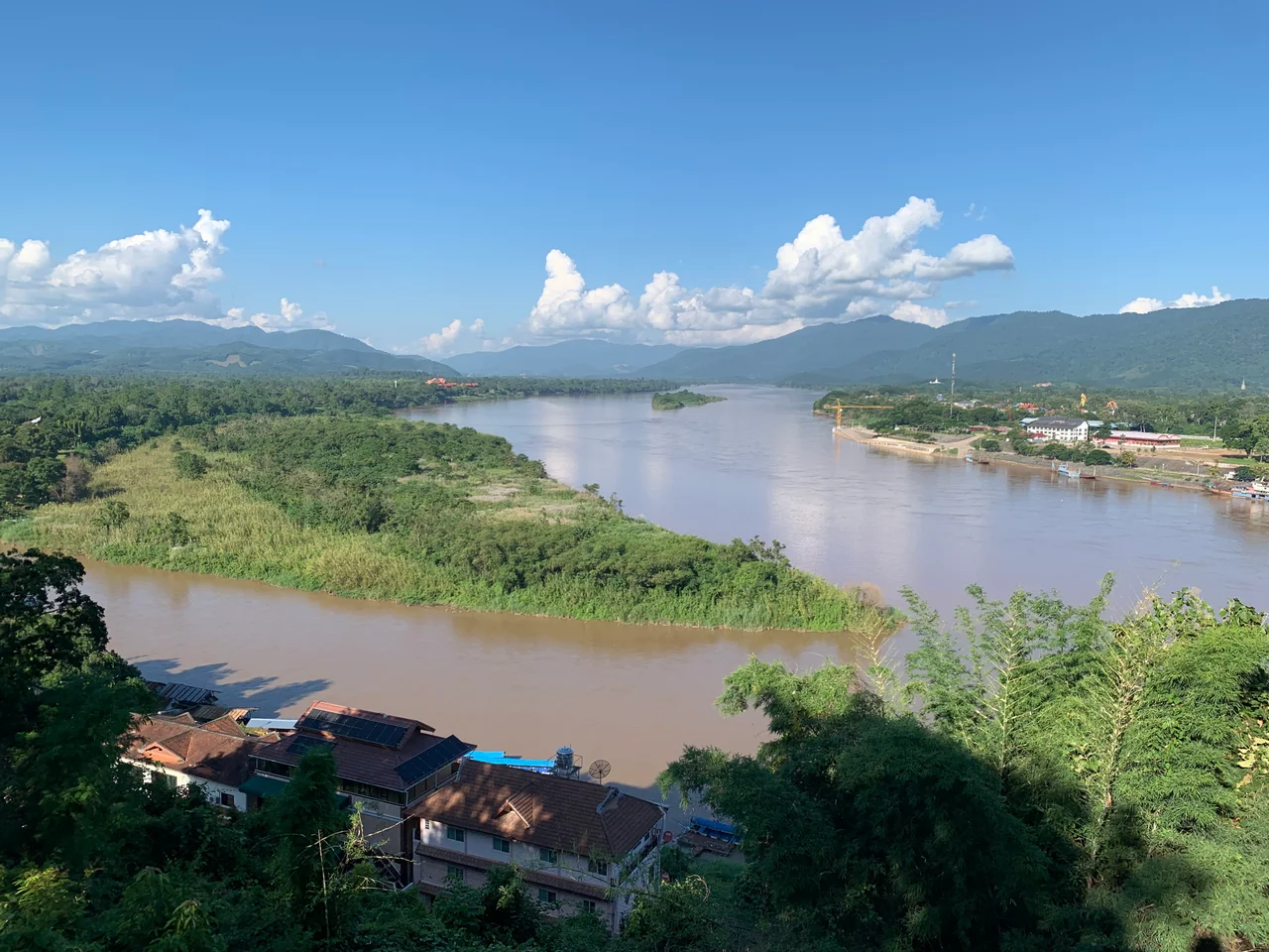 Golden Triangle viewpoint at Wat Phra That Doi Pu Khao
